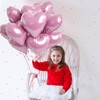 Biapian Pink Foil Heart Balloons, 10PCS Pink Heart Shape Balloons,