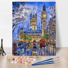 Adults Paint by Numbers Kit - TUMOVO Big Ben DIY Painting by Numbers by Number Kits, London Street Paint by Numbers for Adults Beginner Kids, 16” x 20” Arts Craft for Home Wall Decor(Frameless)