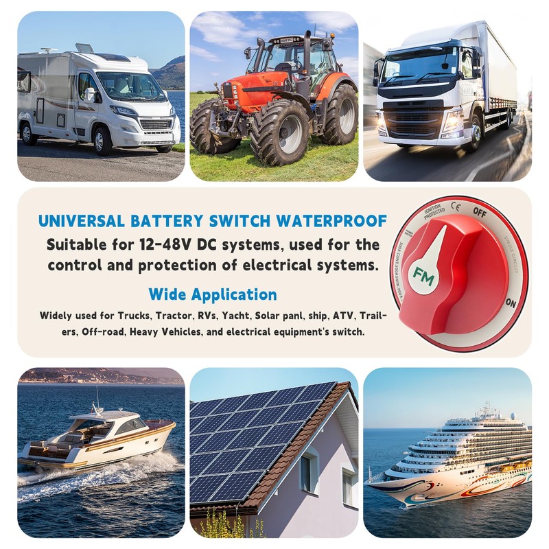 FASTSTORM 300A 12V 48V Battery Disconnect Switch Waterproof Battery ON