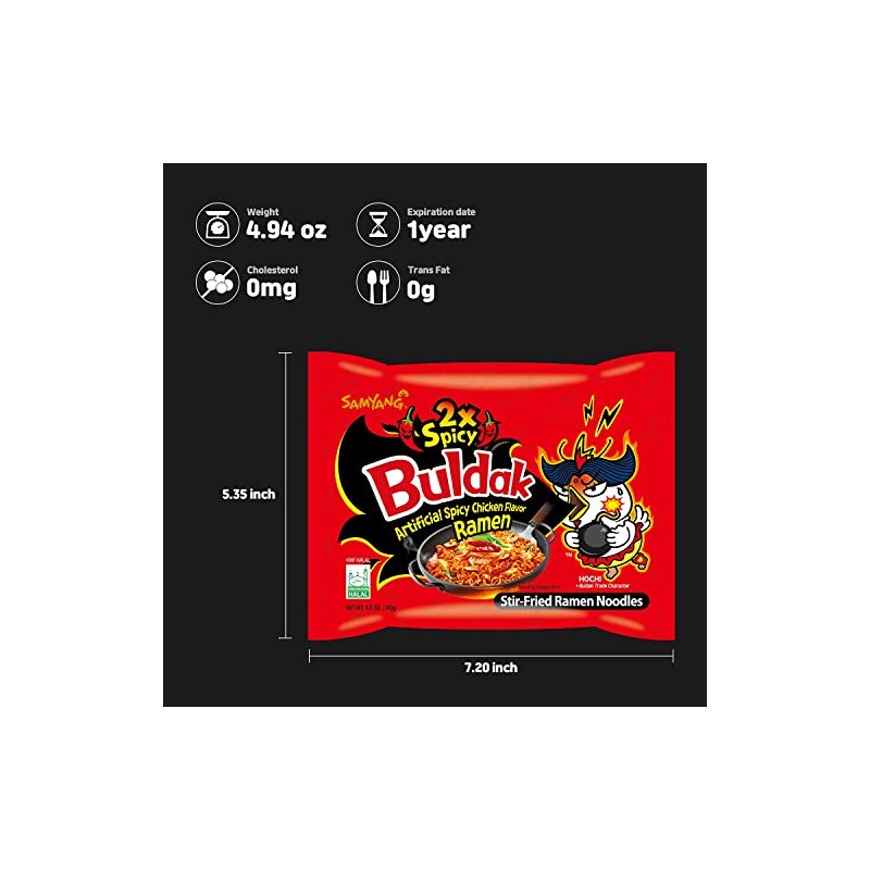 SAMYANG 2X Buldak Hot Spicy Chicken Stir Fried Ramen 4.94