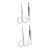 FOMIYES 2 Sets Professional Eyebrow Trimmer Scissors Stainless Steel Brow