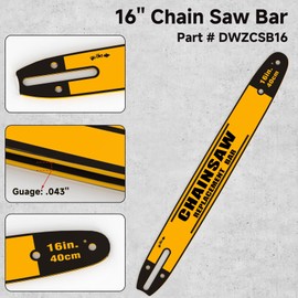 DWZCSB16 & DWO1DT616T 16 Inch Chainsaw Bar and Chainsaw Chain for DeWalt DCCS670, DCCS690, DCCS691 60V Cordless Chain Saw(Combo)