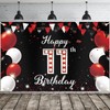 JOYKY Happy 11th Birthday Banner, Red Black Happy 11th Birthday