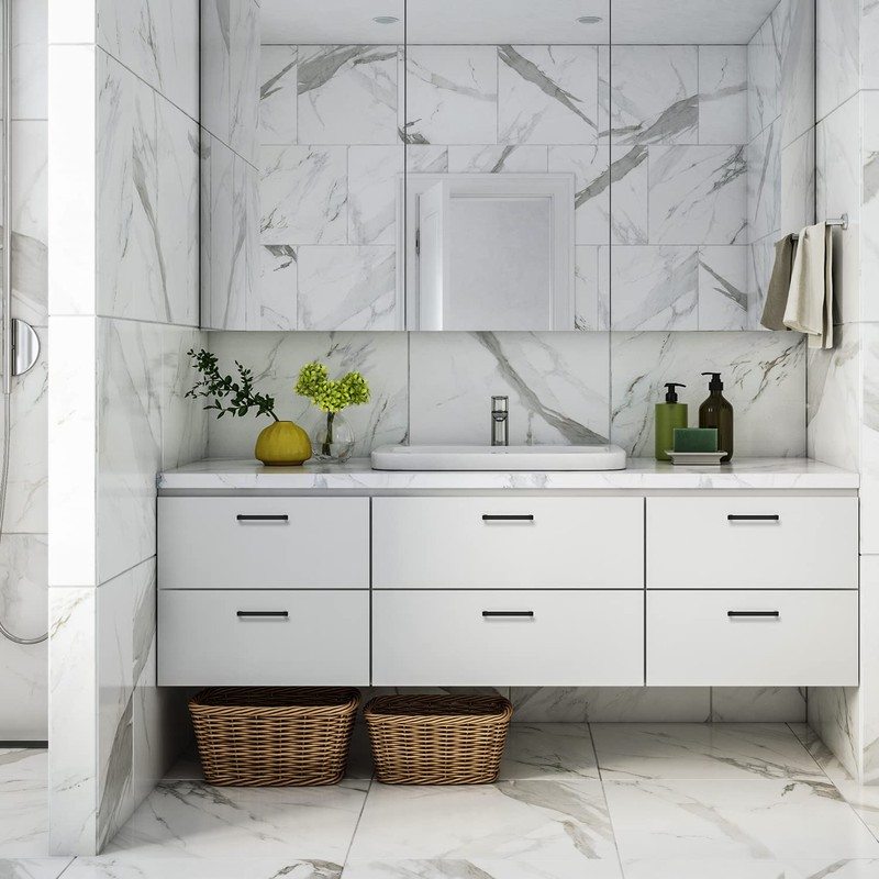 Ravinte 25 Pack Square Cabinet Pulls 5 Inch Black Kitchen