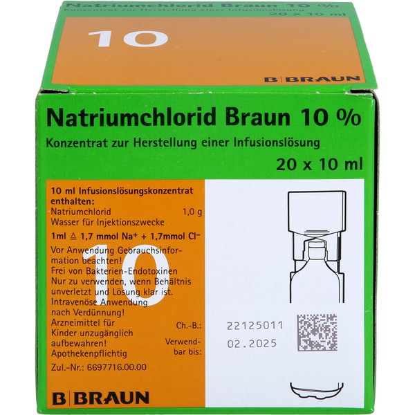 Natriumchlorid Braun 10% Konz. z. Herst. e. Inf.-Lsg. Amp. 10ml, 20X10 ml IFK