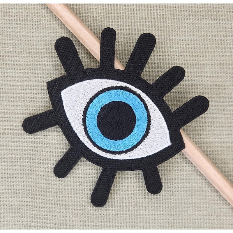 Eye Blue with Eyelashes Iron-On Patch Iron-On Patch Iron-On Patch