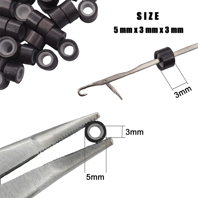 Aouuhe 500 Pcs Micro Link Rings Beads for Hair Extensions