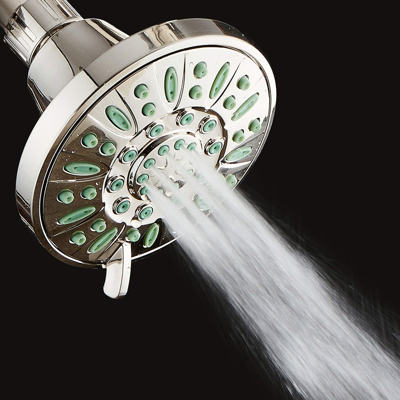 AquaDance Antimicrobial/Anti-Clog High-Pressure 6-setting Shower Head, Microban Nozzle Protection from