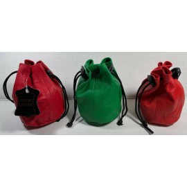 Paul W. Lot of 3 Quality Soft Leather Draw Wrist Pouch/spring locks Coin Purse Tan NEW