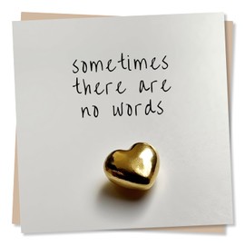 Sympathy Card - Sometimes There Are No Words - Condolence Card - Beautiful Gold Heart Design - Made in UK
