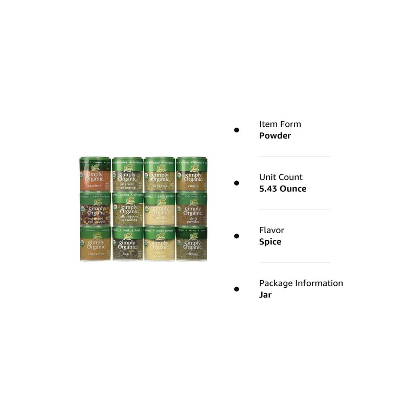 Generic Simply Organic Starter Spice Gift Set, 0.33 Ounce (Pack