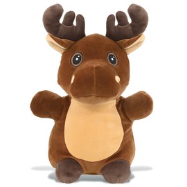 DolliBu Snug-Mooshies Standing Moose Stuffed Animal Plush Toy - Wild Super Squishy Soft Animal Friend for Girls and Boys, Medium Huggable Cute Plush for Kids Play, Cuddling and Decoration - 10 Inches