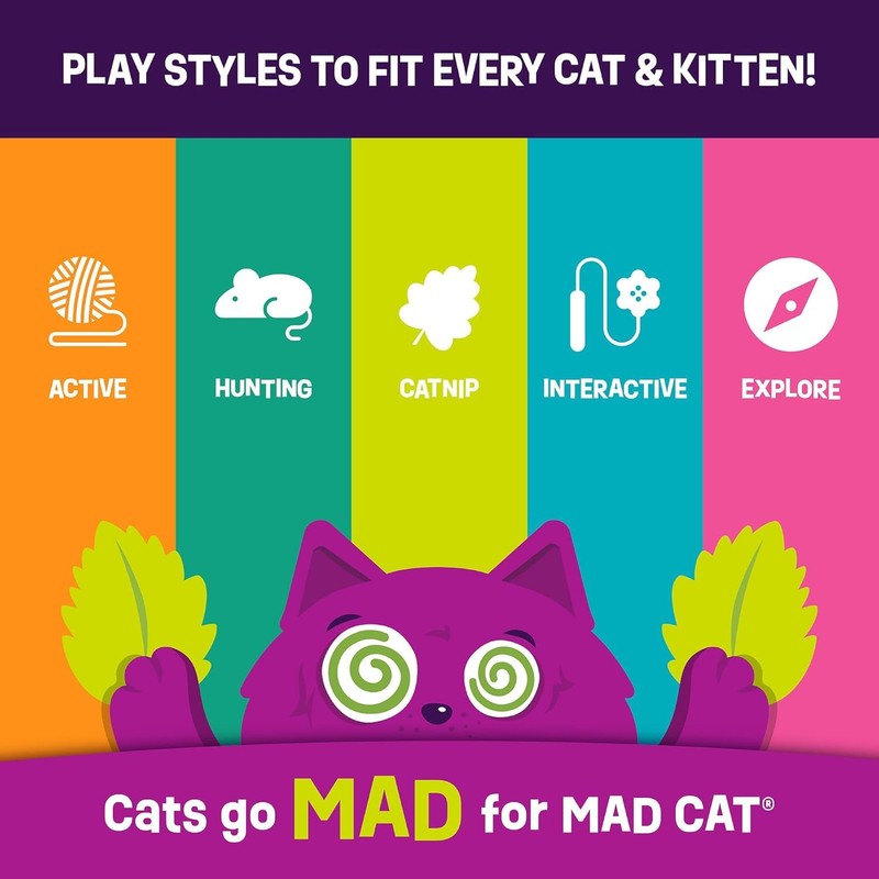 Mad Cat Orange Mice Soda Catnip + silvervine cat Toy