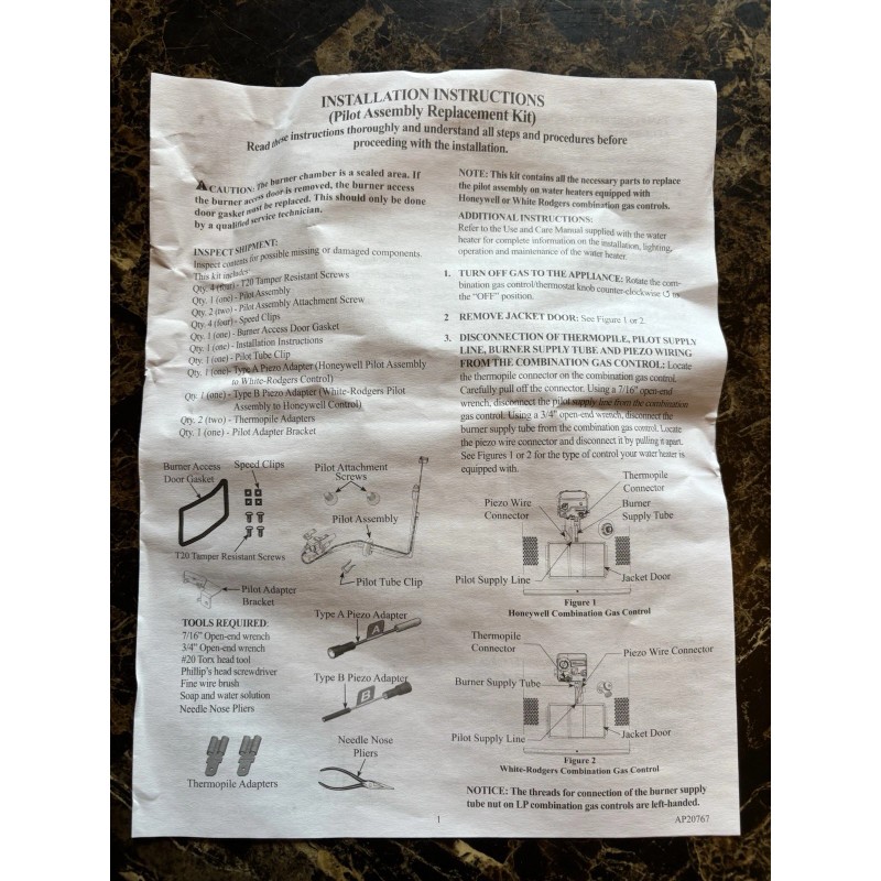 Rheem SP21058 Pilot Assembly Replacement Kit