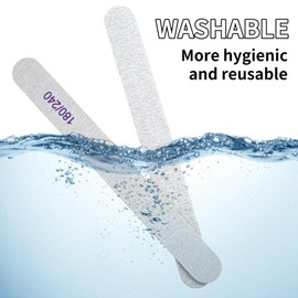 180/240 Grit Nail Files - 50 Pcs Professional Nail Files for Natural Nails Acrylic and Gel Nails, Double Sided Emery Boards for Nails, Reusable Buffer Nail File Tools (#180/240)