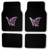 New 4 Pc Heavy Duty Black Butterfly Carpet Floor Universal