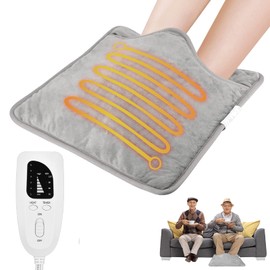 Electric Foot Warmer, Heated Foot Warmer, Fast Heating Feet Warmer Pad, Washable Cover Heating Pad for Foot, Neck, Back and Full Body for Women Men, 40x40cm