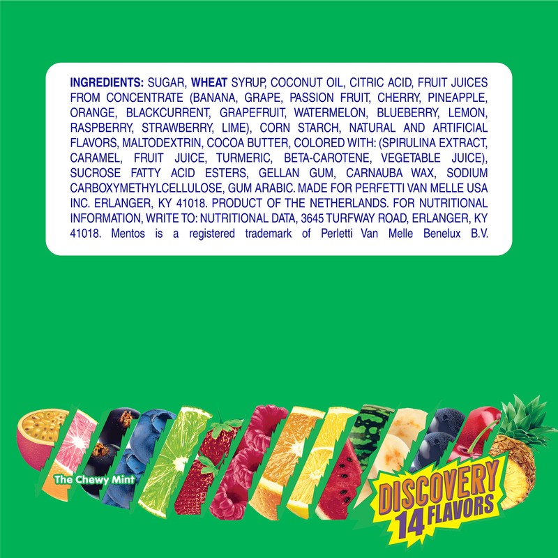 Mentos Chewy Mint Candy Roll, Discovery 14 Assorted Fruit Flavors,