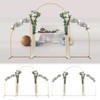 Beaccoss Gold&White Metal Wedding Arch Backdrop Stand,7.2FT, 6.6FT, 6FT Set