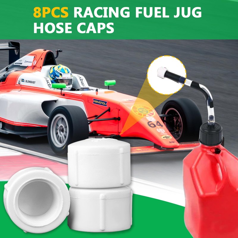 8 Pcs Racing Fuel Jug Hose Caps Compatible with VP