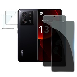 AYWLPP [2+2 Pack] Privacy Screen Protector for Xiaomi 13T Pro/13T 5G, Anti-Spy Shatterproof Tempered Glass with Camera Lens Tempered Glass 9H Hardness Bubble Free Anti-Glare Case Friendly