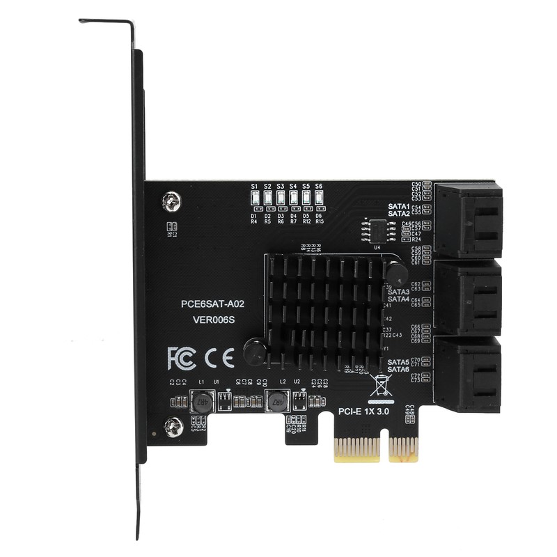Expansion Card PCIE to 6Port SATA3.0 Hard Disk 6G ASM1166