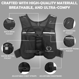 My Wellness Palace Reflective Running Vest – Compact Anti-Bulking Running Vests Mens and Womens – Adjustable Fit Running Phone Holder Vest for Trail Running, Jogging, Hiking – Ideal for All Seasons