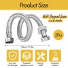 2Pcs Stainless Steel Flexi Pipes, with 2 Plastic Knobs Flexible