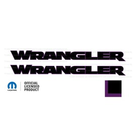 Decal Mods Wrangler Hood Graphic Vinyl Decal fits Jeep Wrangler JK/JL (2007-2024) Black w/Purple Outline FBPURO (Set of 2) | FJ3U5