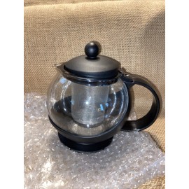 Choice 25 oz. Tempered Glass Tea Pot Infuser with Stainless Steel Basket