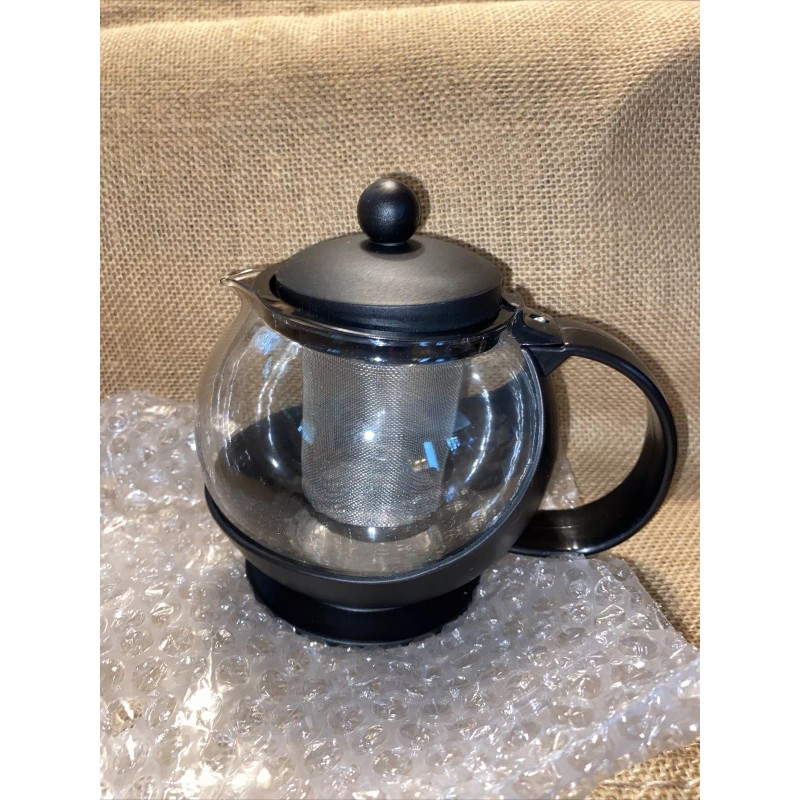 Choice 25 oz. Tempered Glass Tea Pot Infuser with Stainless