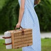 HappyPicnic Picnic Basket Set for 2 - Wicker Picnic Basket
