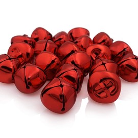 CLLOOTVE Jingle Bells 1-Inch/ 25mm Metal Craft Bells, for Holiday Home Christmas Festival Party Wedding Decoration Gifts DIY Project, 20Pcs, Bright Red