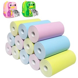 YOWNDSN 12 Rollos de Papel de Repuesto para Impresión Instantánea de Cámara para Niños,Tres Colores-4 Rollos por Color, Juego de Papel de Impresión Térmica de Alta Definición (12)