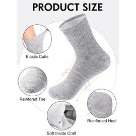 Tarpop 100 Pairs Mens Socks Bulk Moisture Wicking Socks Casual Sports Ankle Socks Bulk for Homeless Unisex Adult Men Women (Gray)