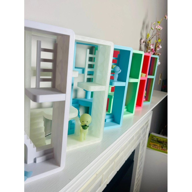 Smiski White Smiski House Display | Mini Figure Shelf Stand