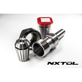NXT-10002 Router Bit Spindle Adapter for Grizzly G1035 1.5 HP Shaper or Shop Fox W1674 2 HP Shaper | Includes 1/4" and 1/2" ER20 collets| No slip, Improved Life, Easy cutter extraction | Made in U.S.A