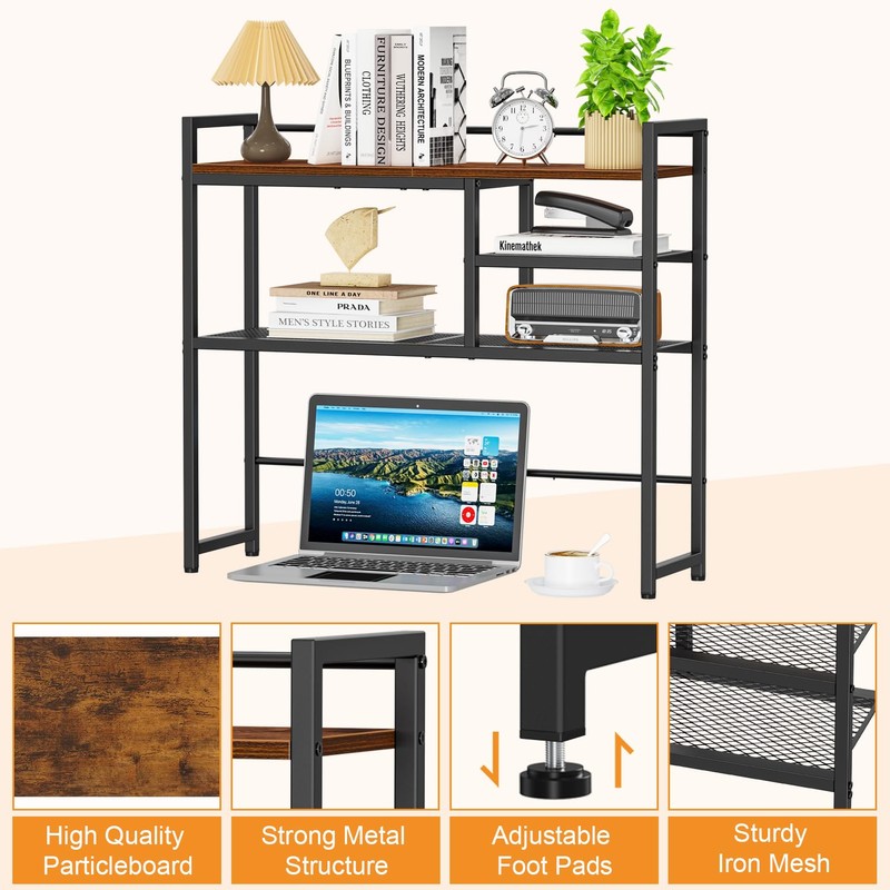 Snughome 31.9" Desk Shelf, Desktop Organizer Shelf, Desk Hutch Dorm,