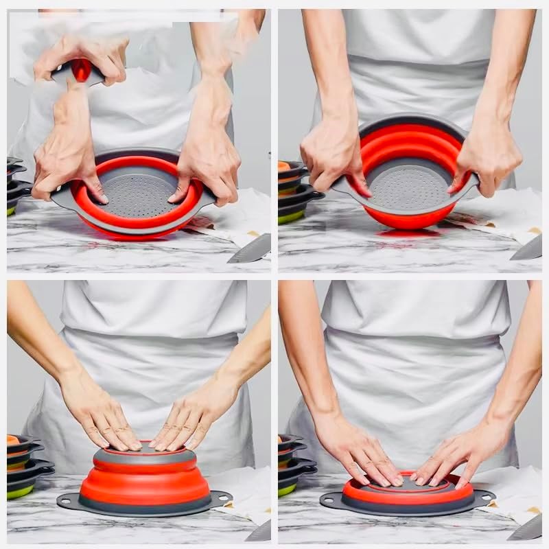 R4Retails Collapsible Kitchen Colander Set, 4 Qt and 2 Qt