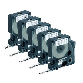 Label Orison Compatible with DYMO D1 Label Tape 12mm 45013 S0720530 Labeller Cassette for DYMO LabelManager 160 280 210D 420P Label Maker,Black on White,1/2 inch(12mm) x 23 Feet(7m),5 Cartridges