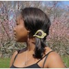 Elegant Cherry Blossom Pattern 11x6cm Large Harp Hair Clip (Ochre)