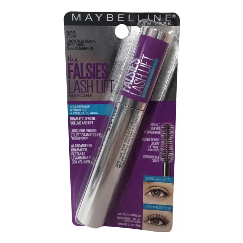 Máscara de pestañas Maybelline Lash Lift waterproof 8.576ml color black