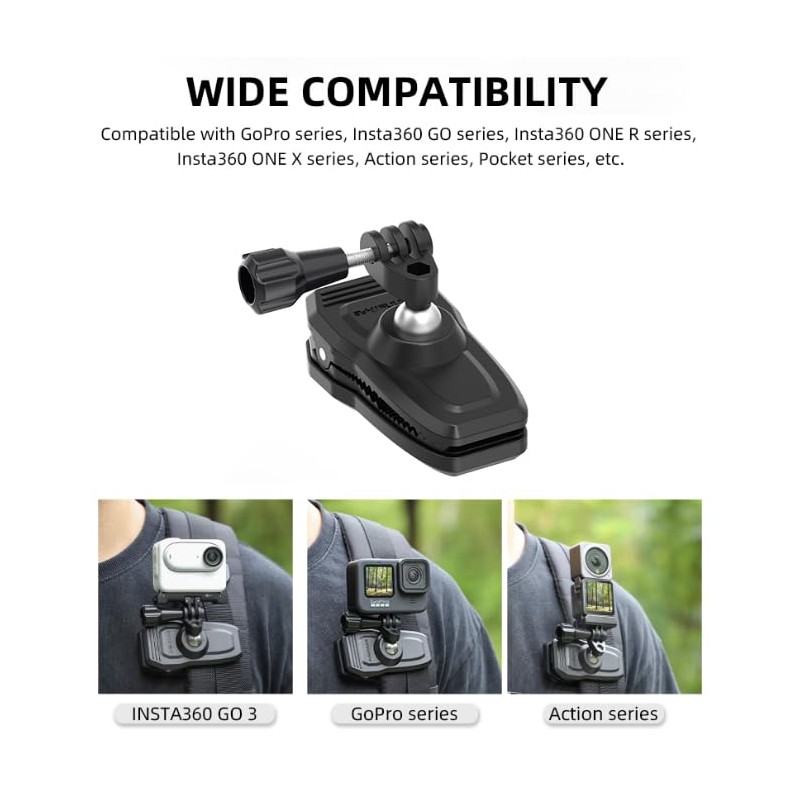 CamGo Sunnylife 360 Magnetic Rotation Clamp Mount for GoPro /