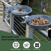 FKKsparkler Bird Bath for Deck Railing, Metal Deck Mounted Bird