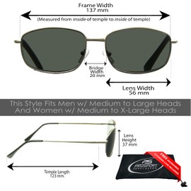 proSPORT Reader Sunglasses +2.75 Non Bifocal Smoke Lens Silver Frame For Men and Women