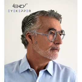 Eyekepper Round Reading Glasses for Women Men Retro Readers - Grey Arms +2.00