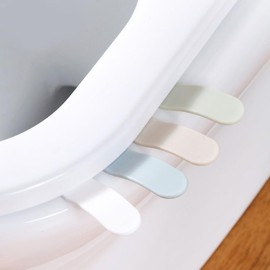 4PCS Toilet Seat Lifter Tab Silicone Toilet Seat Lifter Silicone Dirty Hand Opener Convenient Clamshell Sanitary Lid Opener Household Creative Handle Toilet Accessories(White Green Blue Khaki)