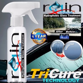 RAIN X TREME HYDROPHOBIC GLASS TREATMENT TRICURE TECHNOLOGY POLYSILAZANE