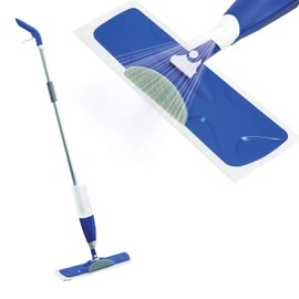 Lola Products Microfiber Spritz N' Mop | Built in Spray Bottle | 17" Wide Head | Includes Large Scuff Remover | A Mop and Bucket Built in One | Can Be Used Wet for Cleaning Mop and Dry for Dust Mop