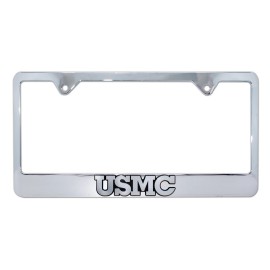 MARINE CORPS CHROME LICENSE PLATE FRAME MADE IN USA USMC CHROME EMBLEM